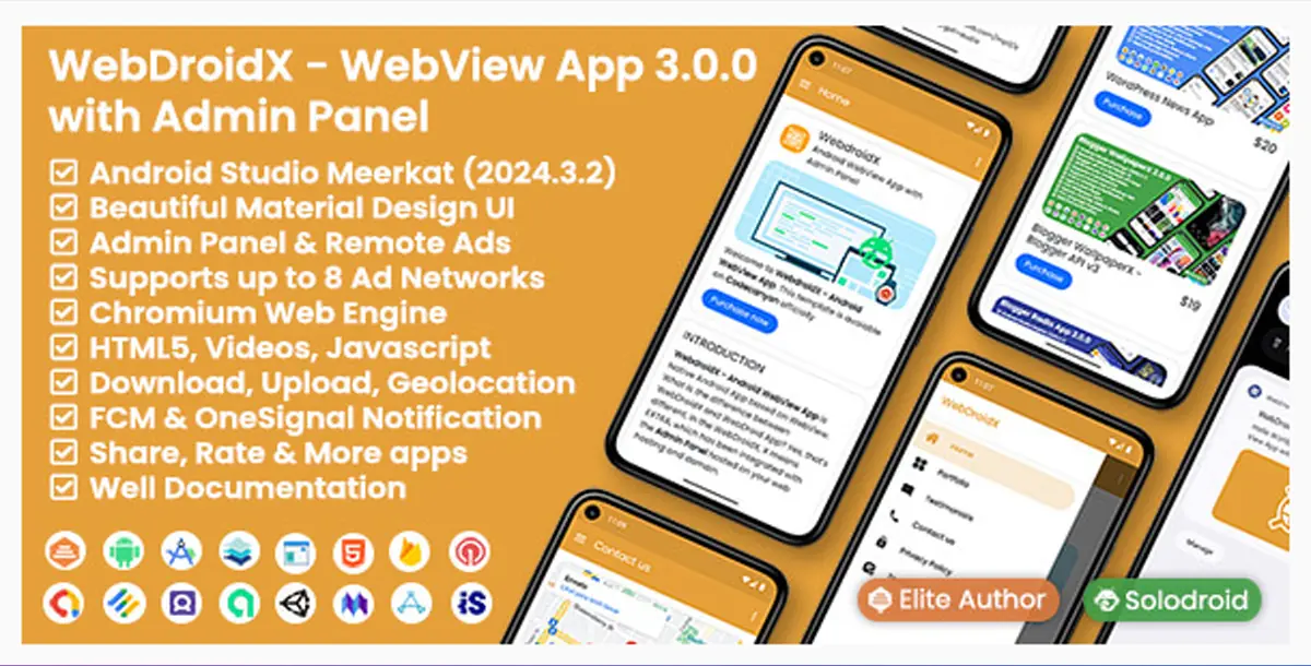 (Update Support) WebDroidX - Android WebView App with Admin Panel