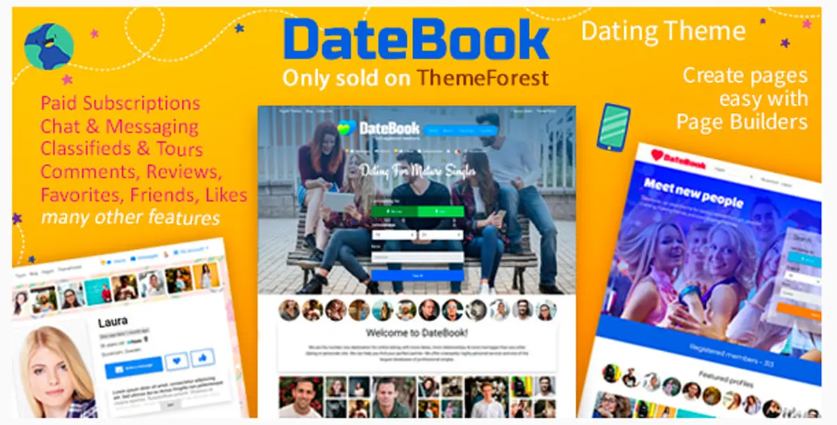 DateBook - Dating WordPress Theme 4.9.0